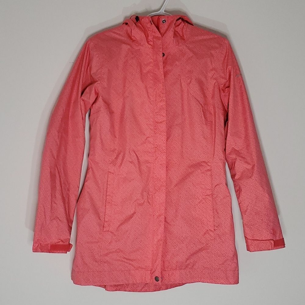 Columbia medium hooded pink water and wind resistant jacket